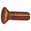 Midwest Fastener 1/4"-20 x 3/4 in Slotted Oval Machine Screw, Plain Brass, 10 PK 61597
